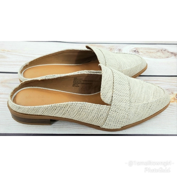 A New Day burlap wedge loafers 8 1/2 W - Picture 2 of 8